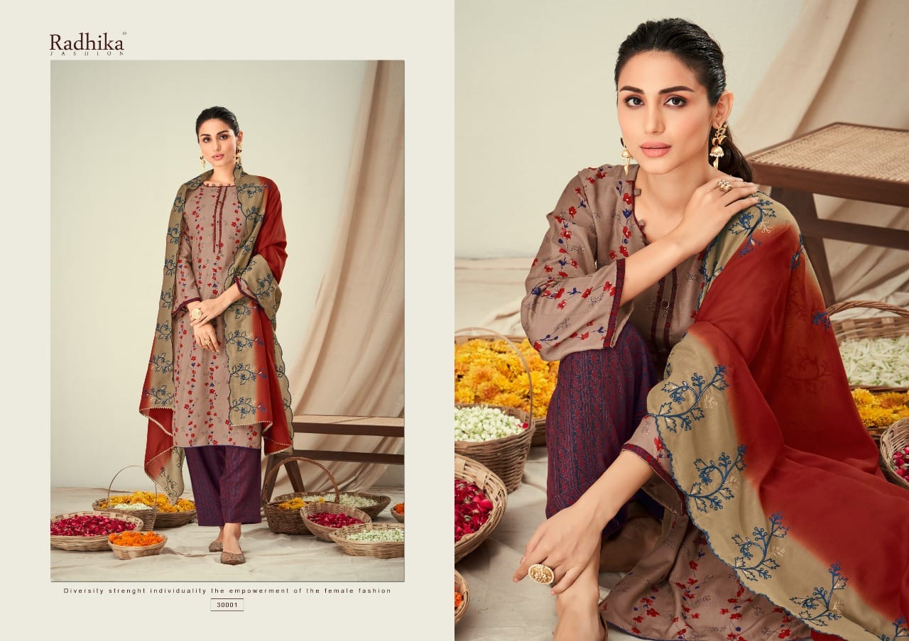 Radhika Bulbul Fancy Designer Printed Wholesale Dress Material Catalog